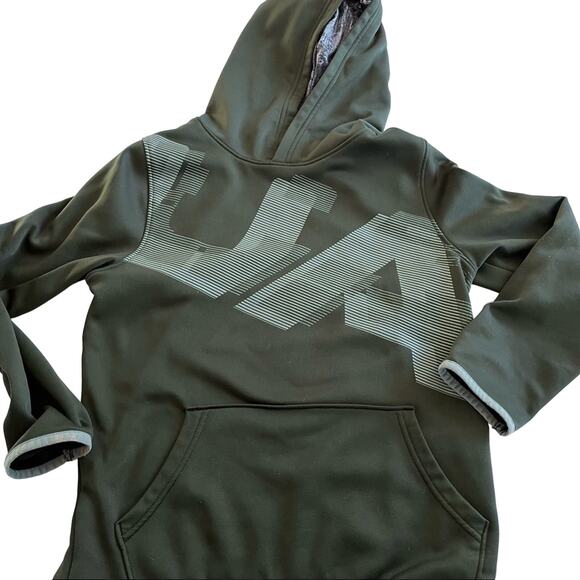 Under Armour boys green high lite printed hoodie sweatshirt size  Youth Medium - Picture 1 of 8